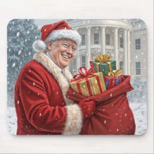 Santa Claus Trump mit Geschenktasche Mousepad