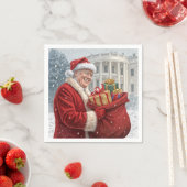 Santa Claus Trump mit Geschenktasche Serviette (Beispiel)