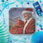 Santa Claus Trump mit MAGA Red Sack Pappteller (Party)