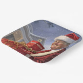 Santa Claus Trump mit MAGA Red Sack Pappteller (Gewinkelt)