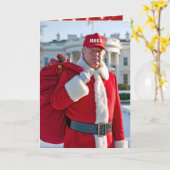Santa Claus Trump mit rotem Sack Karte (Gelbe Blume)