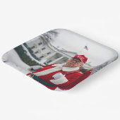 Santa Claus Trump mit rotem Sack Pappteller (Gewinkelt)