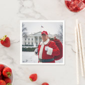 Santa Claus Trump mit rotem Sack Serviette (Beispiel)