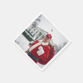 Santa Claus Trump mit rotem Sack Serviette (Ecke)