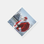 Santa Claus Trump mit rotem Sack Serviette (Ecke)