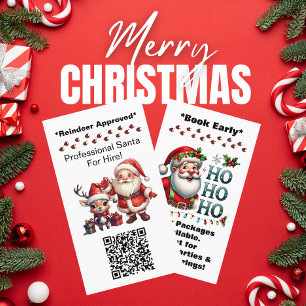 Santa Claus Two Side Business Card dank QR Code Visitenkarte