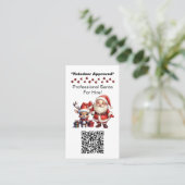 Santa Claus Two Side Business Card dank QR Code Visitenkarte (Stehend Vorderseite)