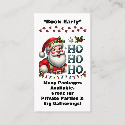 Santa Claus Two Side Business Card dank QR Code Visitenkarte (Rückseite)