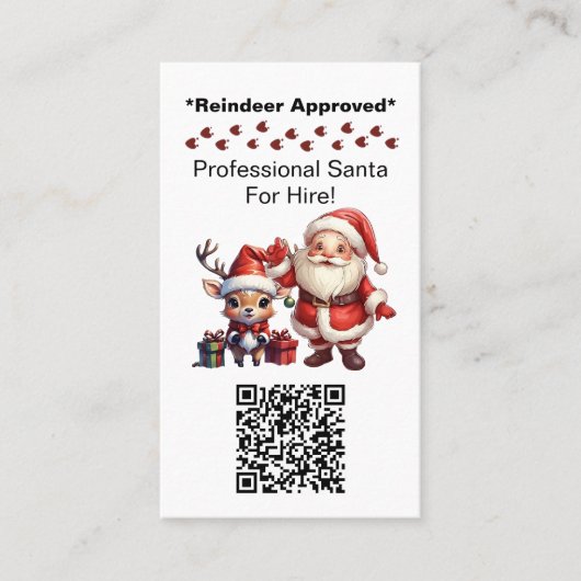 Santa Claus Two Side Business Card dank QR Code Visitenkarte (Vorderseite)
