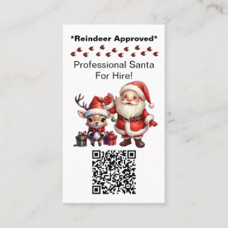Santa Claus Two Sides Business Card Bearbeiten QR  Visitenkarte