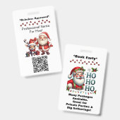 Santa Claus Two Sides Business Card Edit QR Code Ausweis (Vorder- & Rückseite)