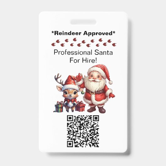 Santa Claus Two Sides Business Card Edit QR Code Ausweis (Vorderseite)