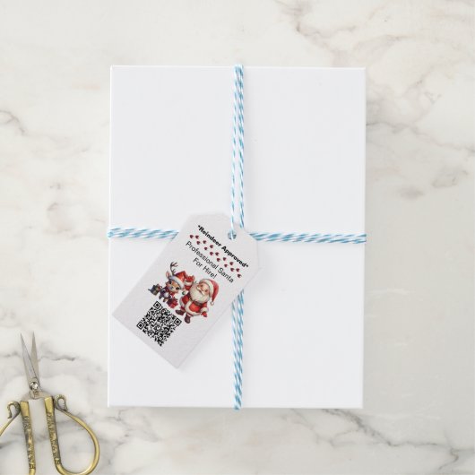 Santa Claus Two Sides Business Card Edit QR Code Geschenkanhänger (Mit Garn)