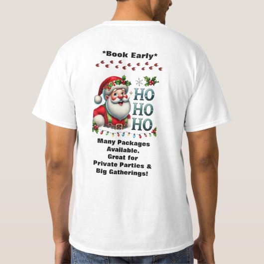 Santa Claus Two Sides Business Card Edit QR Code T-Shirt (Rückseite)