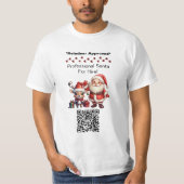 Santa Claus Two Sides Business Card Edit QR Code T-Shirt (Vorderseite)