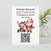 Santa Claus Two Sides Business Card QR Code Einladung (Stehend Vorderseite)