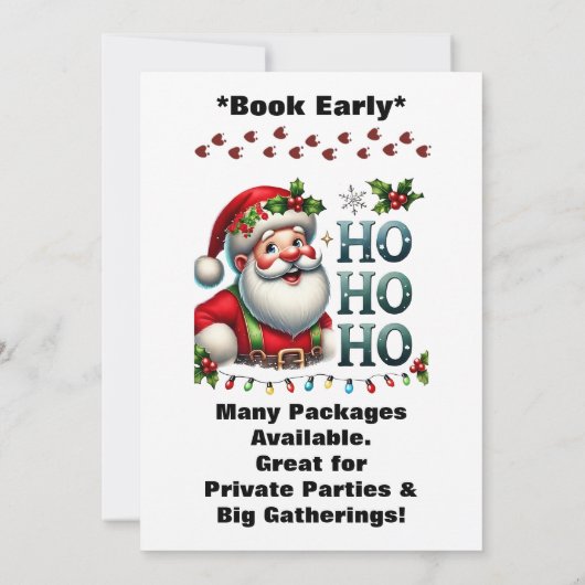 Santa Claus Two Sides Business Card QR Code Einladung (Rückseite)