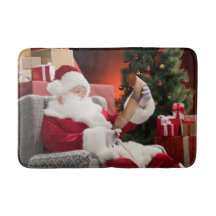 Santa Claus überprüft seine Liste Bath Mat