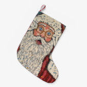 Santa Claus überrascht Kleiner Weihnachtsstrumpf (Vorderansicht (hängend))