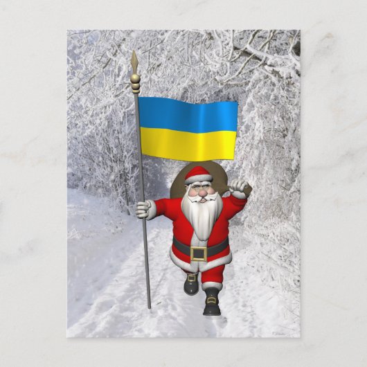 Santa Claus Ukraine Feiertagspostkarte (Vorderseite)