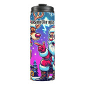 Santa Claus und Angry Rentier Thermosbecher (Vorderseite)