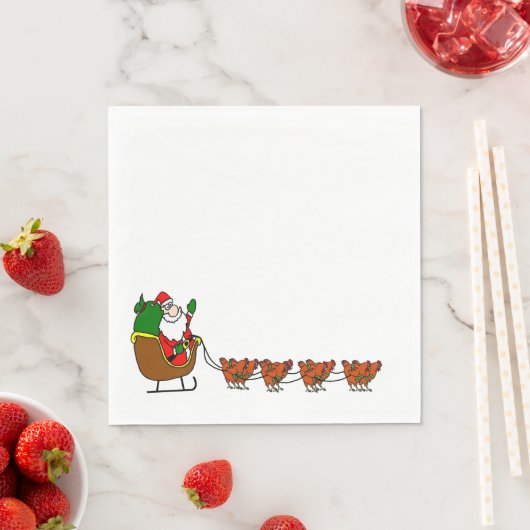 Santa Claus und Chickens Napkin Serviette (Beispiel)