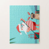 Santa Claus und His Pug Wir haben Surfboard Puzzle (Vertikal)