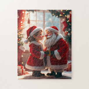Santa Claus und Mrs. Claus feiern X-Mas, Spaß Puzzle