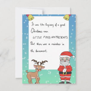 Santa Claus und Rudolf Ferienkarte Feiertagskarte