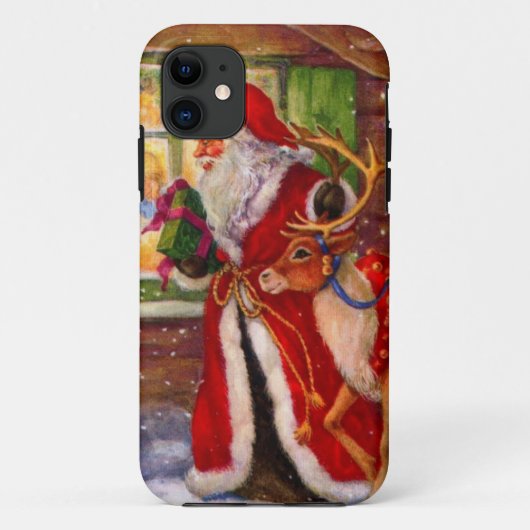 Santa Claus und Rudolph Case-Mate iPhone Hülle (Rückseite)