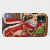Santa Claus und Rudolph Case-Mate iPhone Hülle (Rückseite (Horizontal))