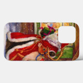 Santa Claus und Rudolph Case-Mate iPhone Hülle (Rückseite (Horizontal))