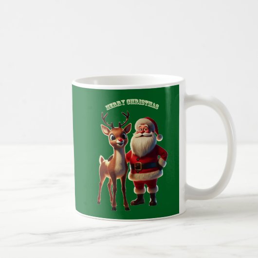 Santa Claus und Rudolph der Rotnasen-Rentier URM Kaffeetasse (Rechts)