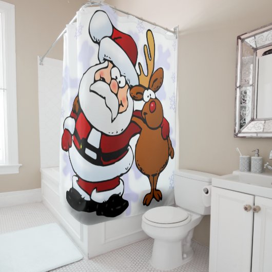 SANTA CLAUS UND RUDOLPH DUSCHVORHANG (Beispiel)