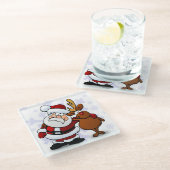 SANTA CLAUS UND RUDOLPH GLASUNTERSETZER (Schrägansicht)