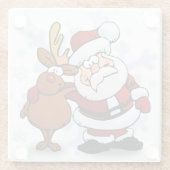 SANTA CLAUS UND RUDOLPH GLASUNTERSETZER (Rückseite)