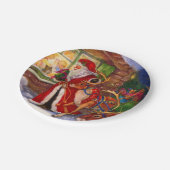 Santa Claus und Rudolph Pappteller (Schrägansicht)