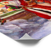 Santa Claus und Rudolph Poster (Ecke)
