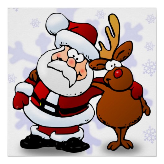 SANTA CLAUS UND RUDOLPH POSTER (Vorderseite)