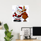 SANTA CLAUS UND RUDOLPH POSTER (Heimbüro)
