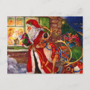 Santa Claus und Rudolph Postkarte