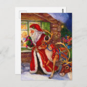 Santa Claus und Rudolph Postkarte (Vorne/Hinten)