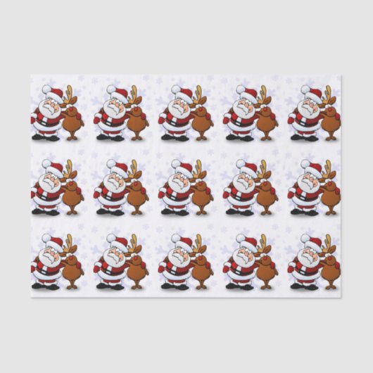 SANTA CLAUS UND RUDOLPH SEIDENPAPIER (Vorderseite)