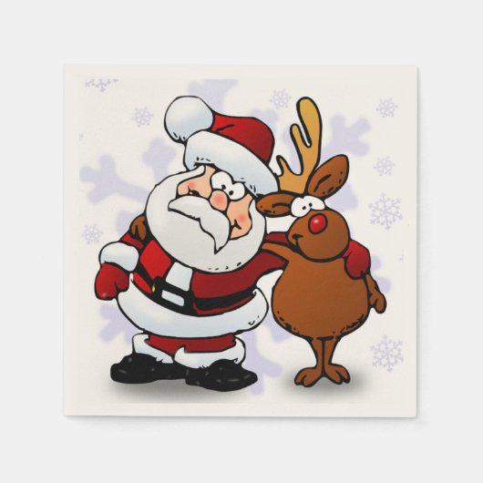 SANTA CLAUS UND RUDOLPH SERVIETTE (Vorderseite)