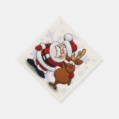 SANTA CLAUS UND RUDOLPH SERVIETTE (Ecke)