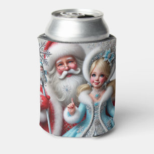 Santa Claus und Schneemädchen in einem Winterwunde Dosenkühler