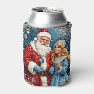 Santa Claus und Schneemädchen in einem Winterwunde Dosenkühler