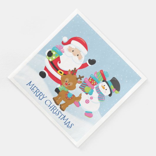 Santa Claus und seine Freunde Papier Napkins Serviette (Ecke)