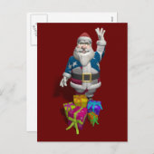 Santa Claus US Flag Jacket Feiertagspostkarte (Vorne/Hinten)