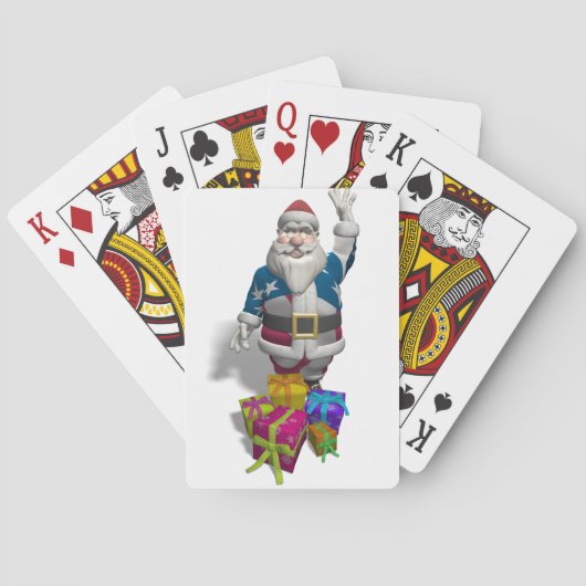 Santa Claus US Flag Jacket Spielkarten (Rückseite)